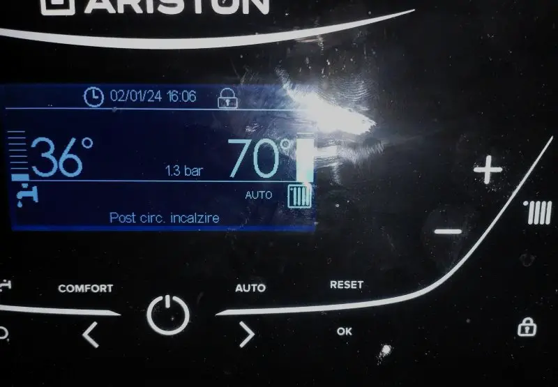 functia auto la centrala ariston clas one